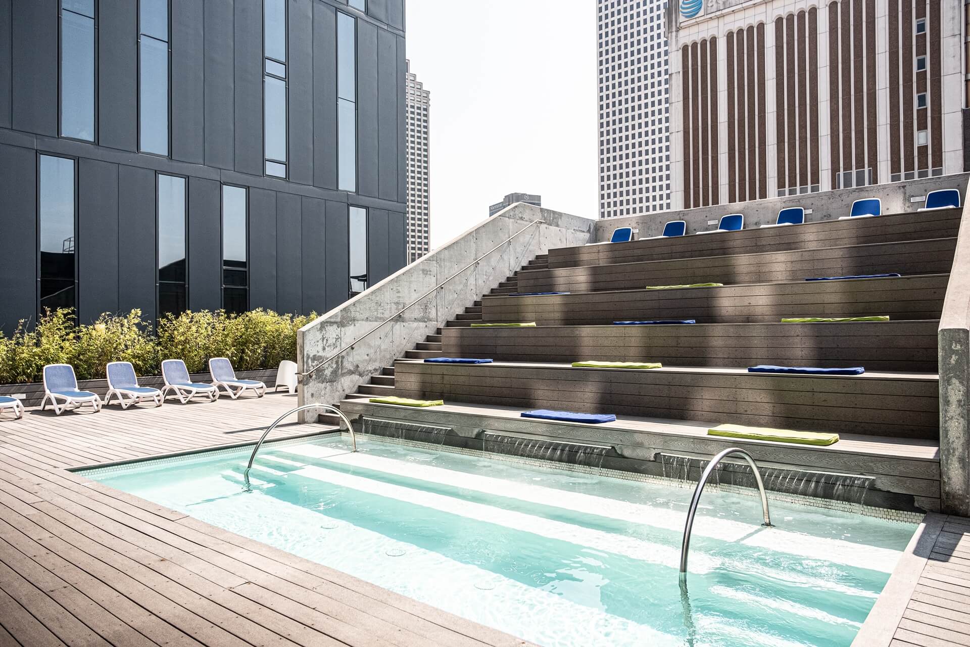 Seating next to pool